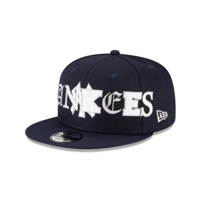 Blue New York Yankees Hat - New Era MLB Mixed Font 9FIFTY Snapback Caps USA3801754